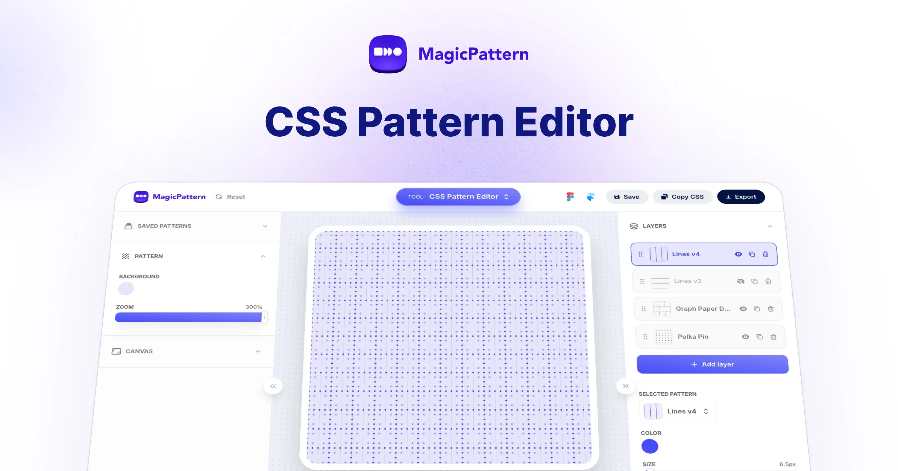 CSS Background Pattern Editor – By the MagicPattern design toolbox