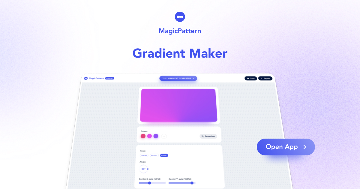 Chào mừng bạn đến với công cụ tạo độ dốc CSS bằng MagicPattern - một công cụ khá phổ biến trong giới thiết kế web. Tạo nên những đường độ dốc hấp dẫn và độc đáo chỉ trong vài cú nhấp chuột và thưởng thức kết quả ngay lập tức. Hãy trải nghiệm công cụ này ngay để trang trí website của bạn thêm sinh động.