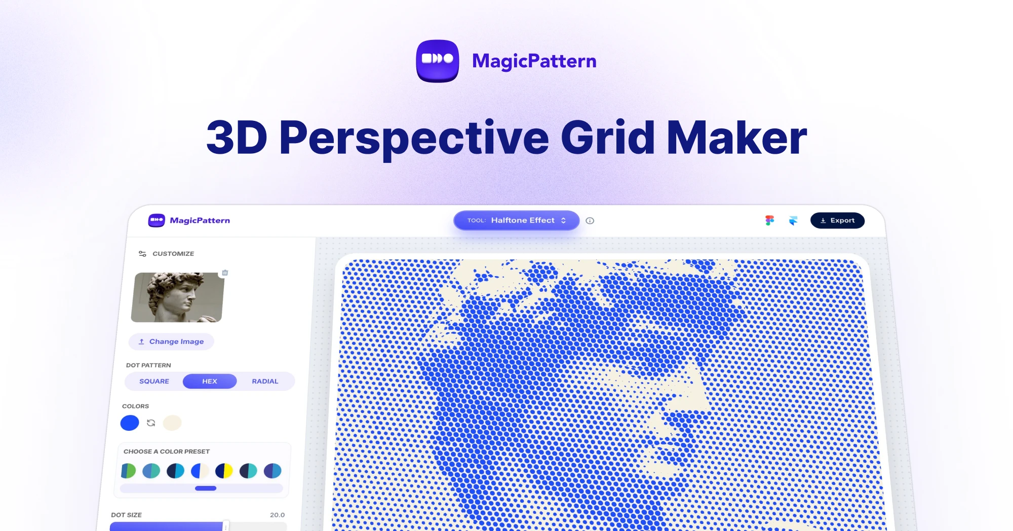 Halftone Effect Generator – By the MagicPattern design toolbox