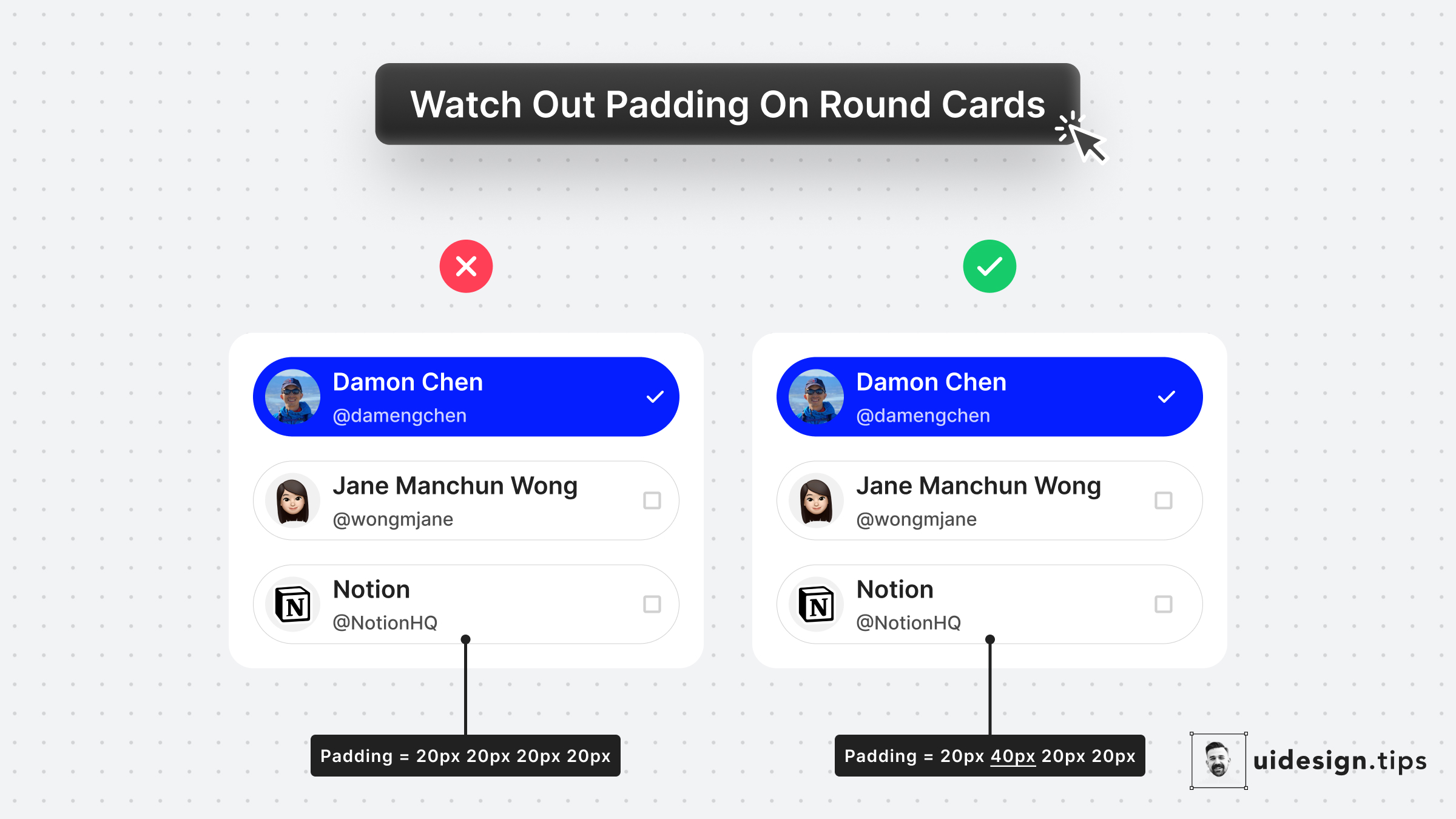 Padding On Rounded Cards