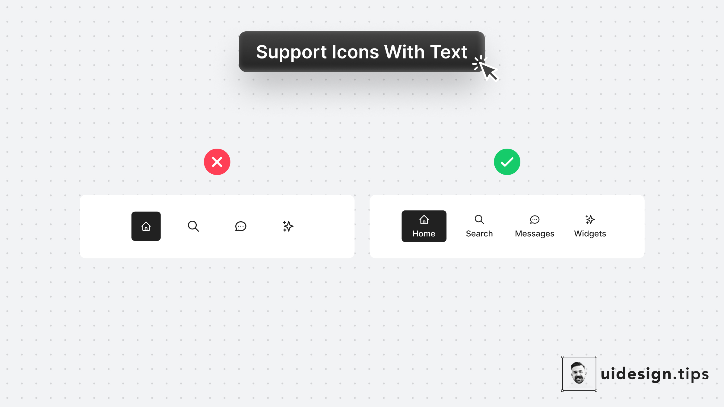 Support Icons With Labels