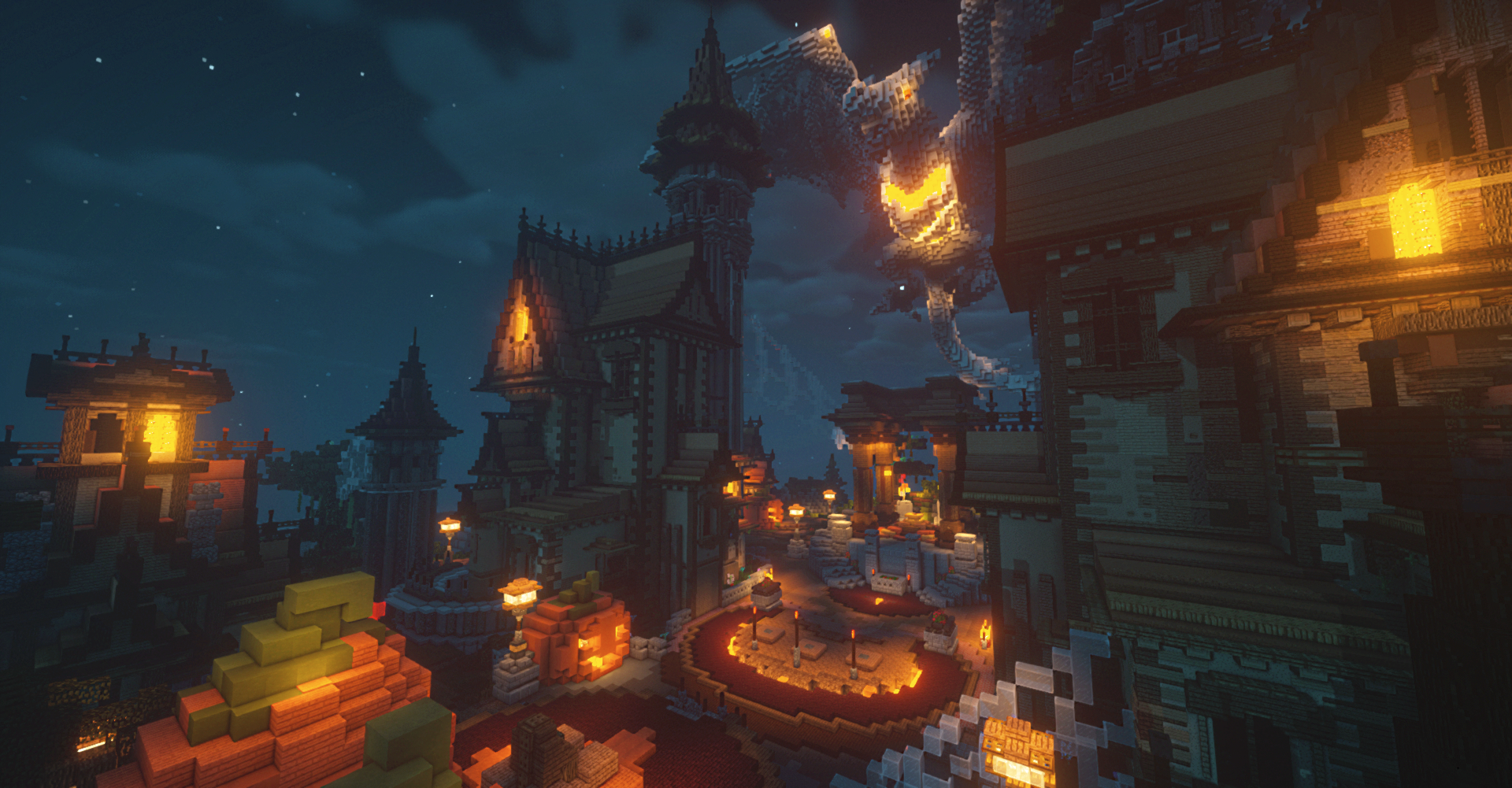 Halloween Dragon Orange Village