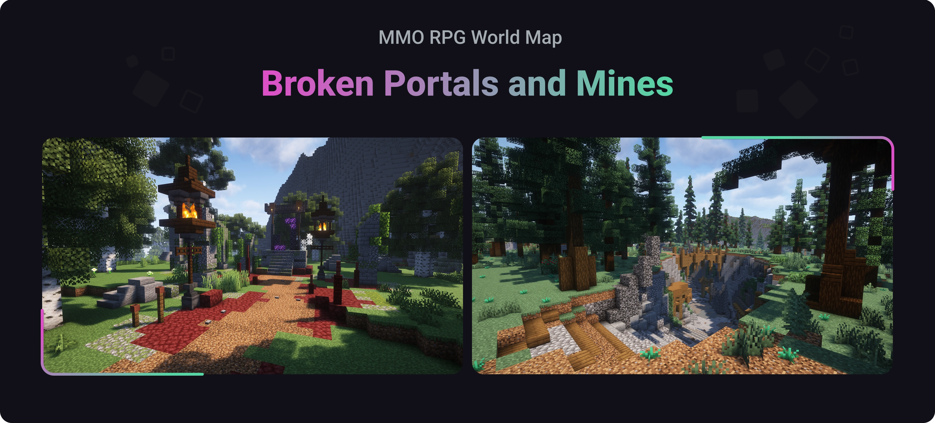 MMO RPG World Map - Broken Portals and Mines