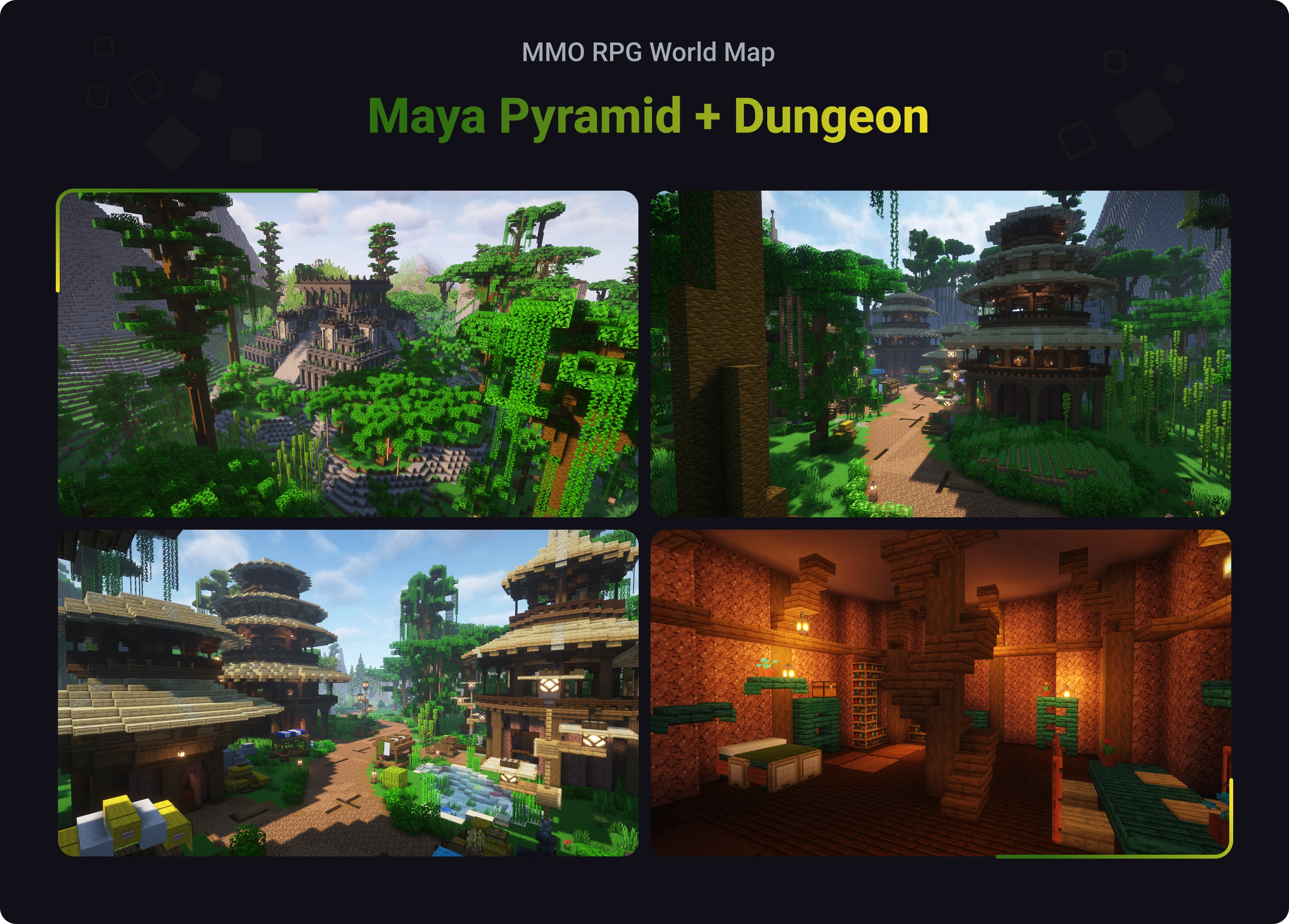 MMO RPG World Map - Maya Pyramide + Dungeon