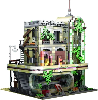 BGOOD Bausteine Haus Bausatz, Super 18k K125, 2392 Klemmbausteine Modular Ruinen Restaurant Modellbausatz, Architektur Häuser Modell Kompatibel mit Lego...