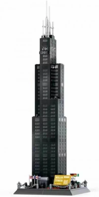 BlueBrixx 5228 Marke Wange - Willis Tower, Chicago aus Klemmbausteinen mit 1241 Bauelementen. Kompatibel mit Lego. Lieferung in Originalverpackung.