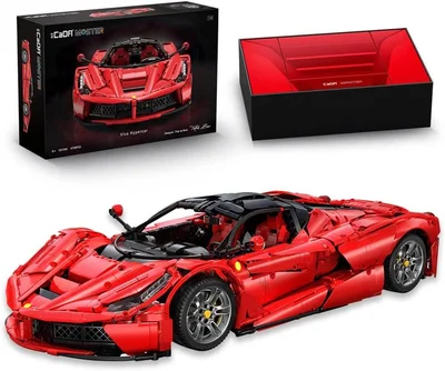 CaDA Master C61505W Viva Hypercar 1-8 Technik Klemmbausteine Modellauto Bausatz, 4739 Teile Groß MOC Supersportwagen Auto-Modell, Spielzeug Geschenk für Kinder, Erwachsene, Kompatibel mit Lego, Rot