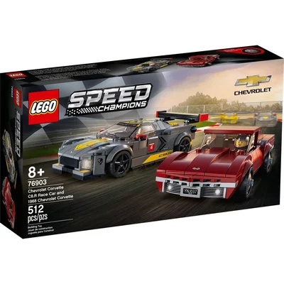 Lego® Speed Champions 76903 Chevrolet Corvette C8.R Race Car and 1968 Chevrolet Corvette