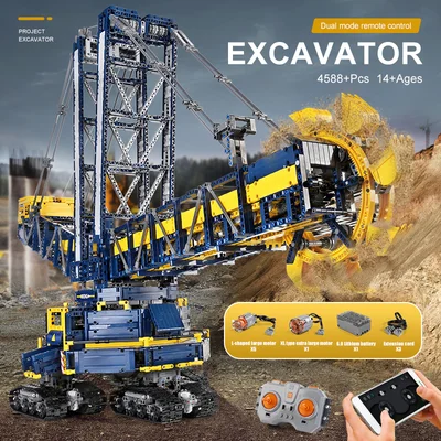 Mould King 13112 RC Excavator Building Set for Boys, 1830 Pieces Building  Blocks APP Remote Control Truck Construction Vehicles Model with Motor,  STEM