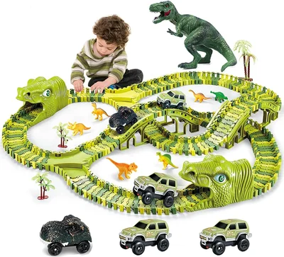 burgkidz Jouets de Dinosaure Voies Ferrées