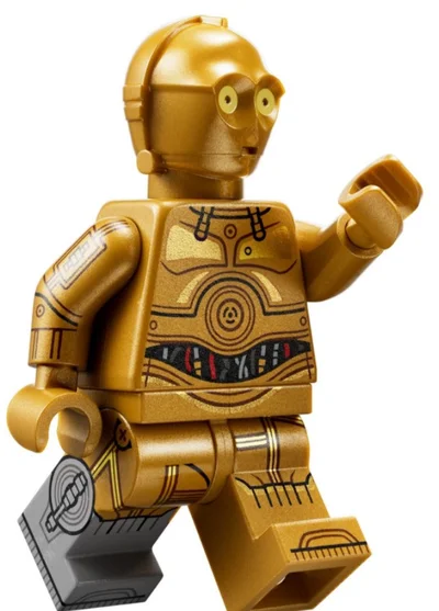 C-3PO in Molded Light Bluish Gray Right Foot