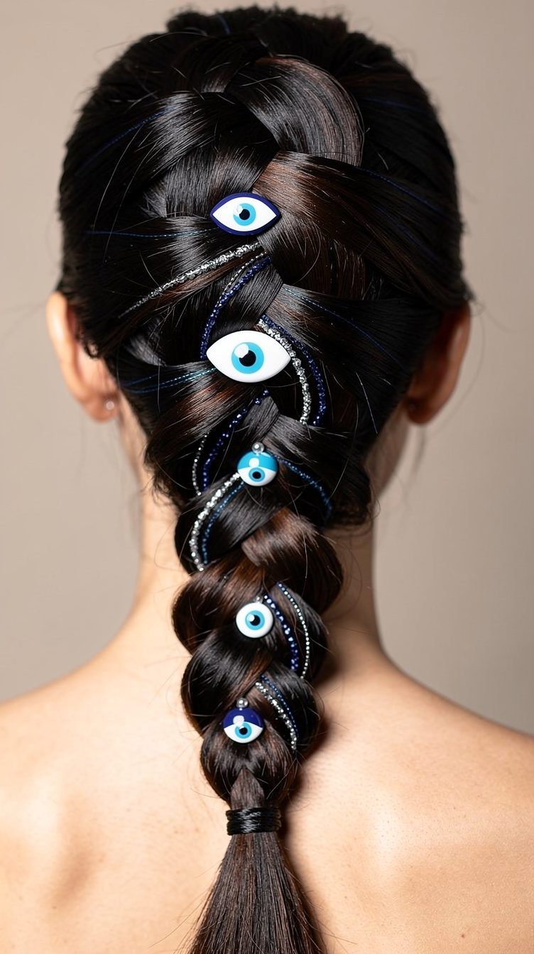 Stylish Evil Eye French Braid: Step-by-Step Tutorial