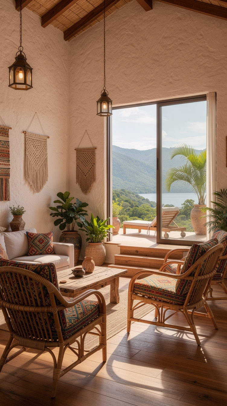 Exotic Cottage House Interior with Scenic Rooftop Views