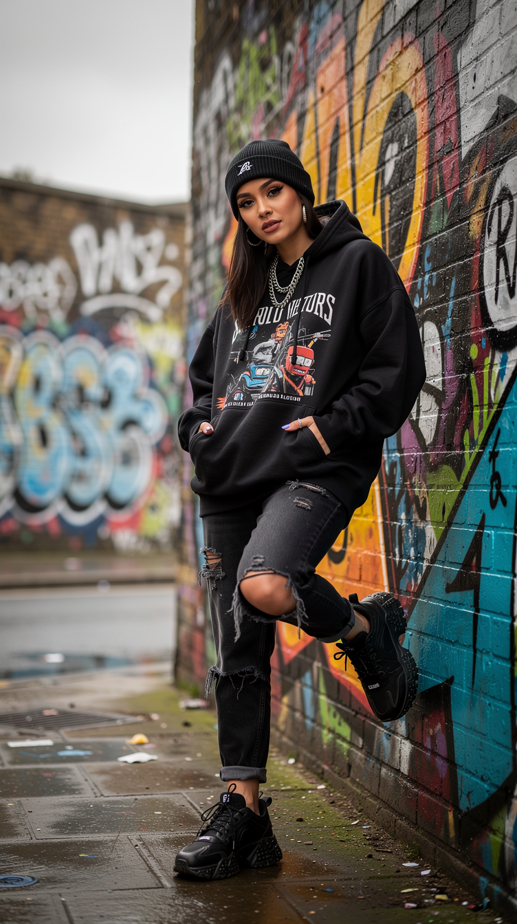 London Graffiti Street Photoshoot with Stunning Model