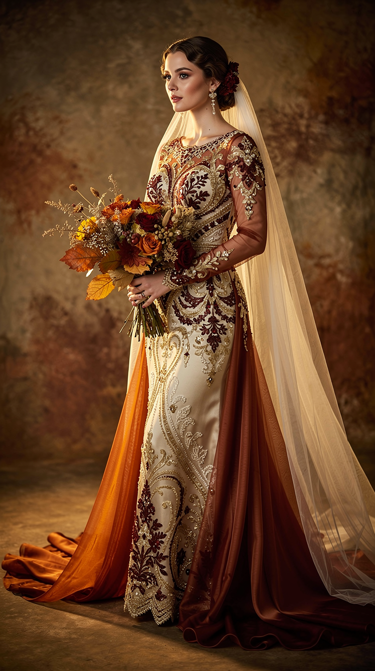 Autumn Vintage Bridal Couture: Stunning Hues Guide