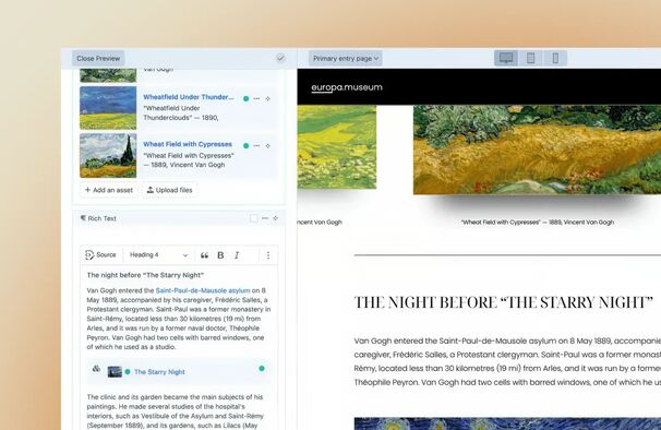 Flexible editing via a CMS