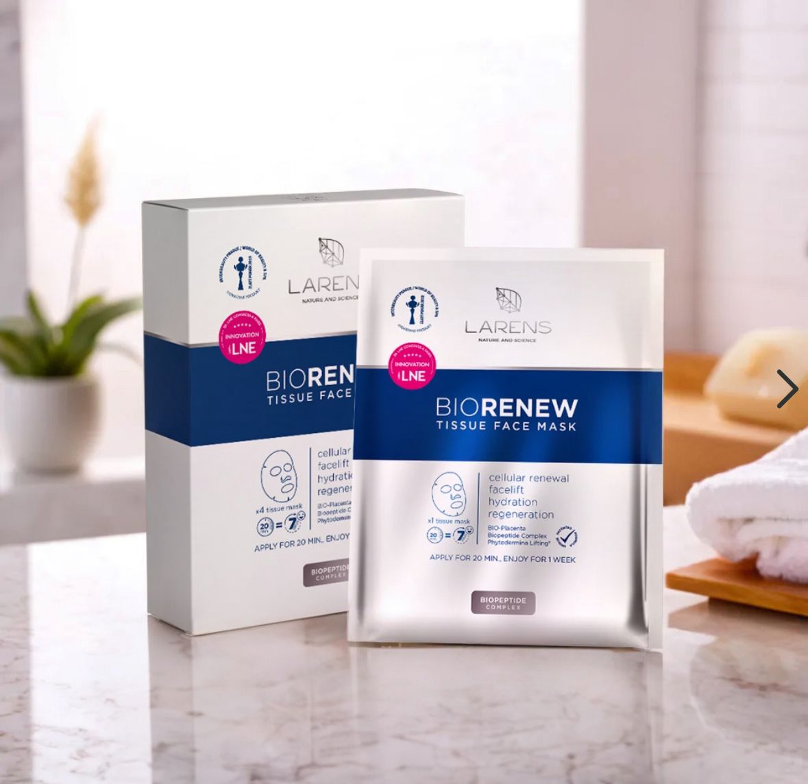 LARENS Bio Renew Tissue Face Maska do twarzy w płacie 4szt