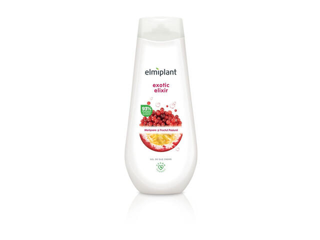 Gel de dus crema cu aroma de merisoare si fructul pasiunii Elmiplant, 750ml