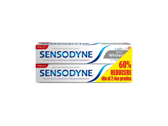 Pachet pasta de dinti Sensodyne Extra Whitening, 2 x 100 ml