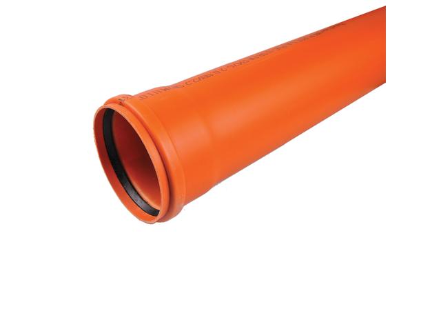 Teava PVC SN2 Valplast, canalizare exterioara, cu mufa si garnitura, diametru 110 mm, 1 m