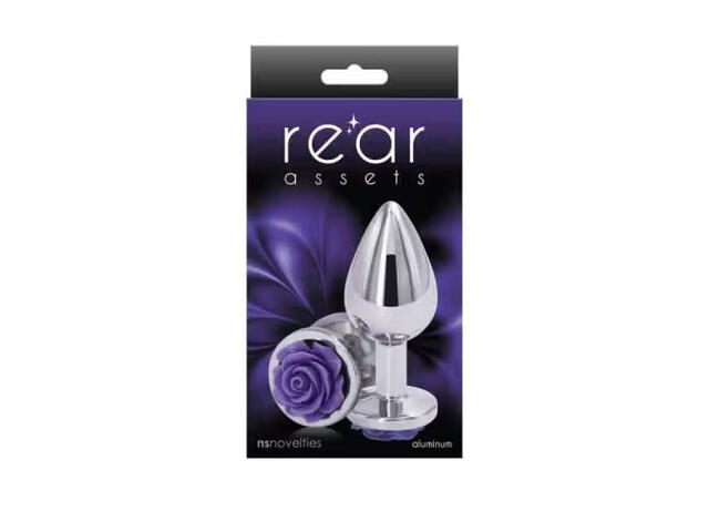 Dildo Anal Metalic Rear Assets Rose Silver Purple Medium