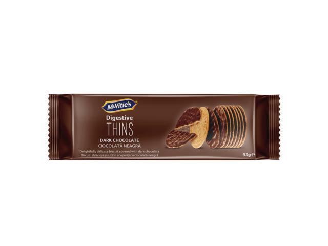 McVities Biscuiti cu faina  integrala de grau acoperiti cu (40%) ciocolata negra 93g