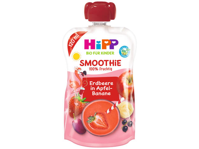 Hipp Smoothie Capsuni Cu Mere Si Banane 120M