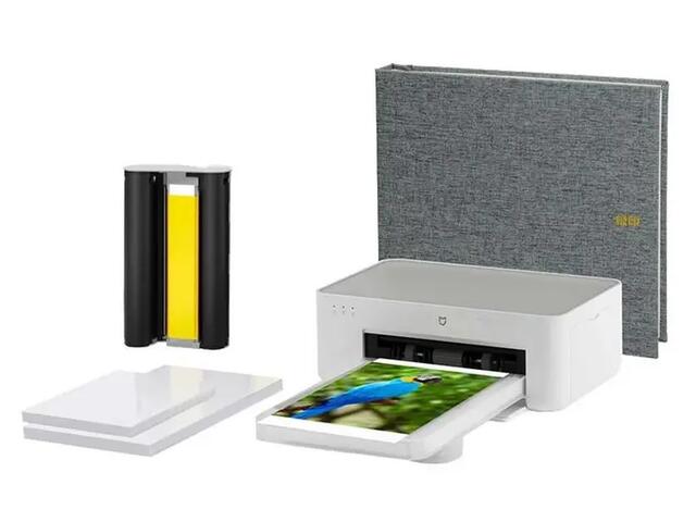Set imprimanta foto Xiaomi 1S, Wireless, cu 10 coli hartie foto de 6", cu 10 coli hartie foto de 3" (Alb)