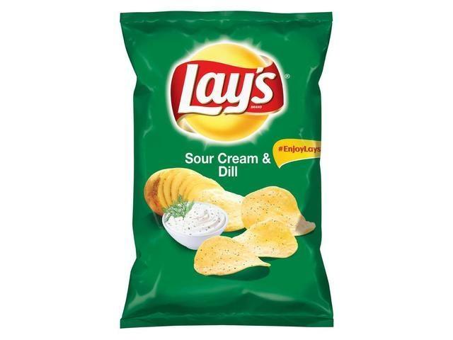 Lays SourCream and Dilll chipsuri din cartofi cu gust de smantana si marar 140 g