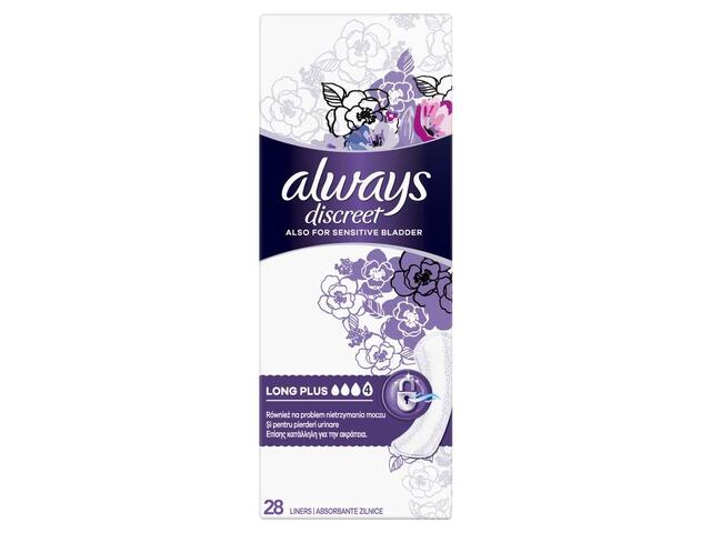 Always Discreet Liners Long Plus Absorbante zilnice pentru incontinenta urinara 28 buc