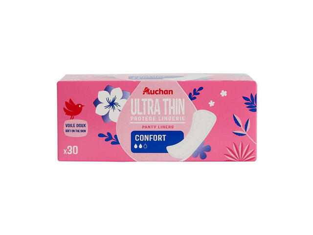 Absorbante externe Auchan Regular, ultra subtiri, 30 buc