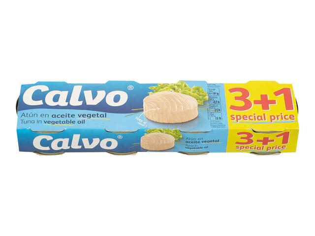 Calvo ton in ulei vegetal 4 x 80 g