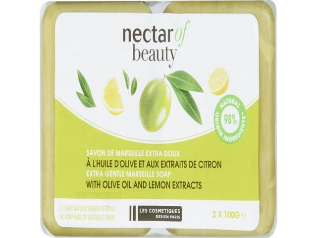 Sapun solid Nectar of Beauty cu ulei de masline si extract de lamaie 2 x 100g