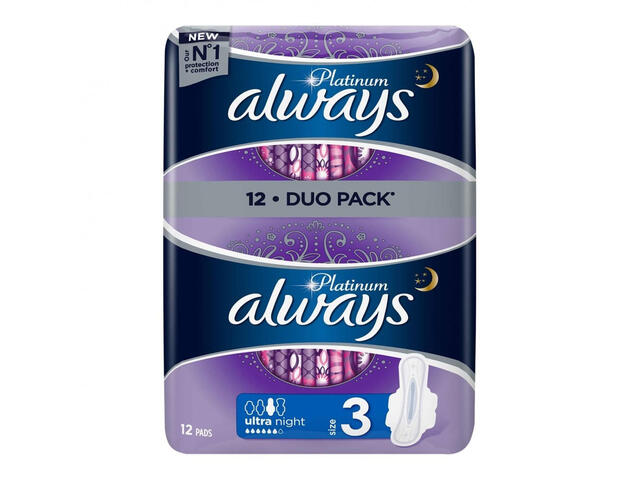 Absorbante Always Platinum Ultra Super Plus Duo Pack 12 bucati