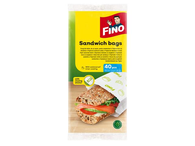 Pungi din hartie pentru sandwich 40 bucati Fino