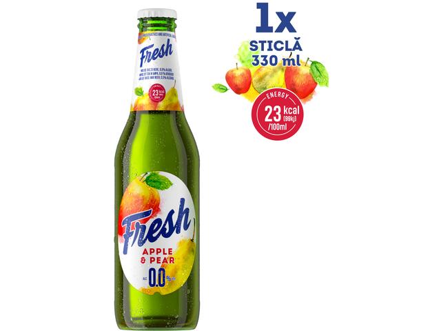 Fresh Bere cu mar si para 0% alc sticla 0,33 l