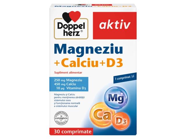 Magneziu + Calciu + Vitamina D3, Doppelherz Aktiv