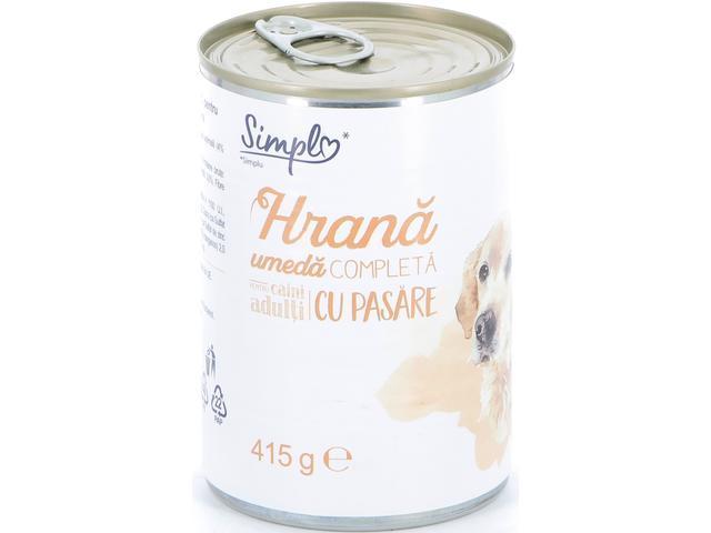 Hrana umeda caini adulti cu pasare Simpl 415g