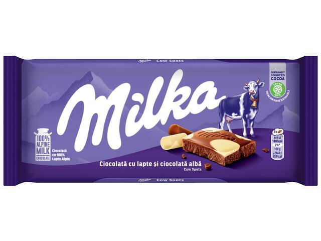 Milka Ciocolata cu lapte si ciocolata alba 100g