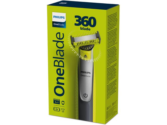 Aparat De Tuns Face And Body Oneblade 360 Qp2830/20, Pieptene Reglabil 5 In 1, Reincarcabil