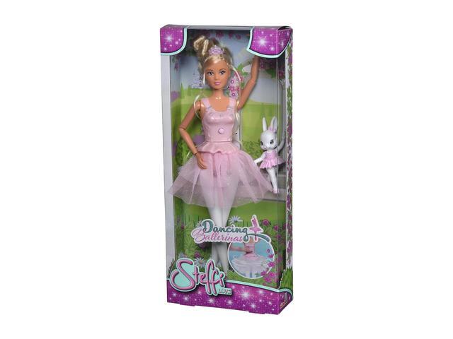 Papusa Steffi Balerina dansatoare cu iepuras, 29 cm, Multicolor