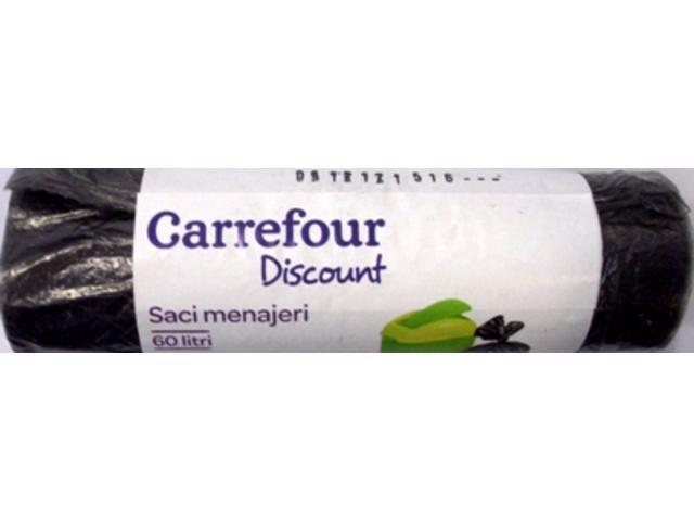 Saci menajeri Carrefour Discount 60 L, 20 bucati / rola