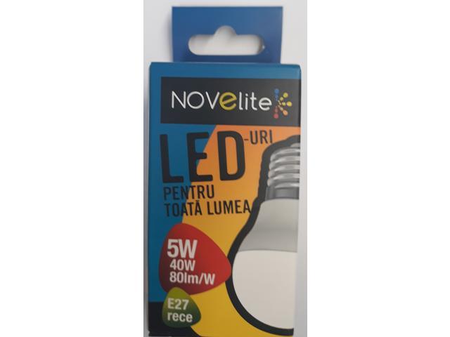 Bec LED sferic Novelite, 5 W, soclu E27, 3000 K