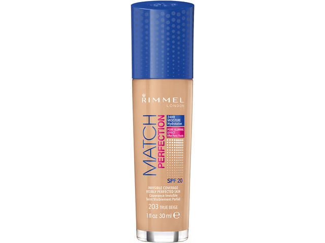 Fond de ten Rimmel Match Perfection  - 203 True Beige, 30 ML