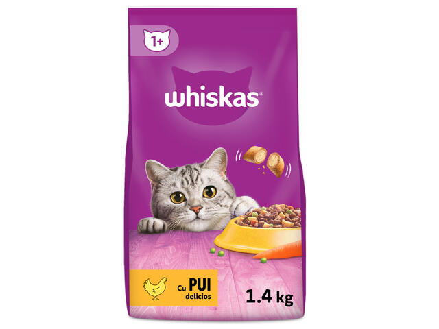 Whiskas hrana uscata cu pui pentru pisici adulte 1,4kg