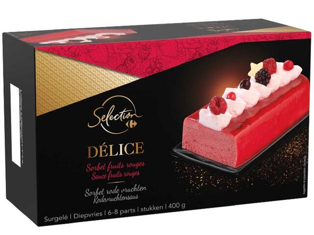 Carrefour Selection – Delice - Desert din sorbet cu fructe rosii 400g