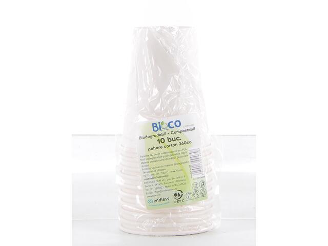 Pahare Carton 360 Ml Compostabile, 10 buc