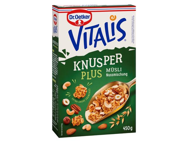 Dr.Oetker Vitalis Musli Knusper Plus Amestec de Nuci 450g