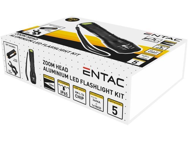 Lanterna cu suport LED Entac Zoom, 5 W, 500 lumeni, Negru