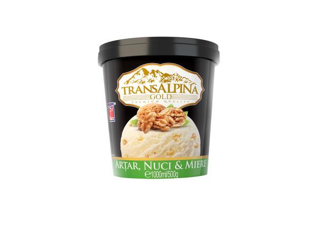 Inghetata Cu Aroma De Artar, Nuci Pecan Caramelizate & Sos De Miere 500 G Transalpina